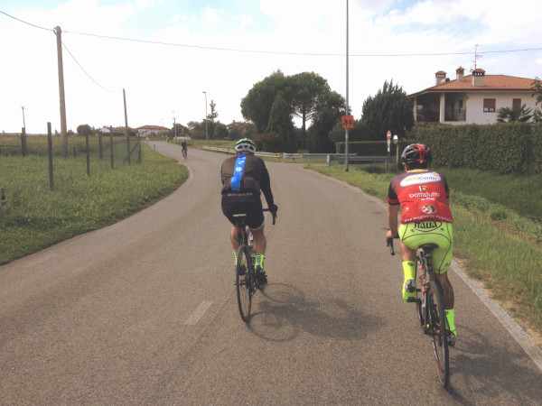 Mauro bike, Angelo, Davide - verso Aquileia