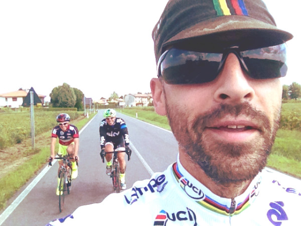 Mauro bike, Angelo, Davide - verso Aquileia